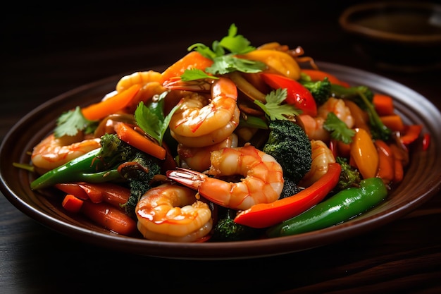 AsianInspired StirFried Seafood with Vegetables