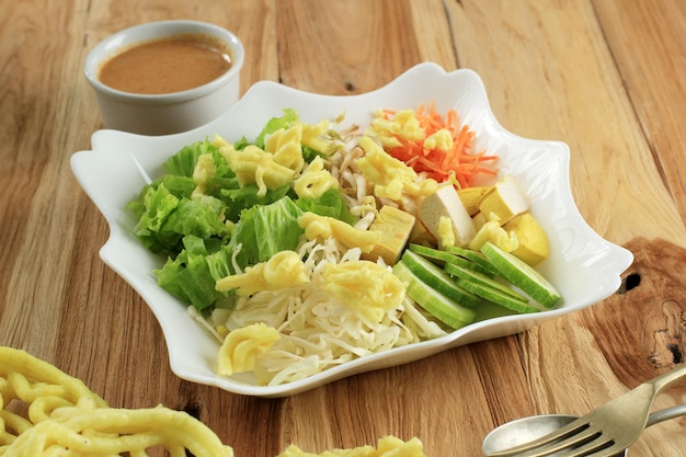 Asinan Betawi Indonesische Rauwe Groente en Gele Tofu Bean Curd