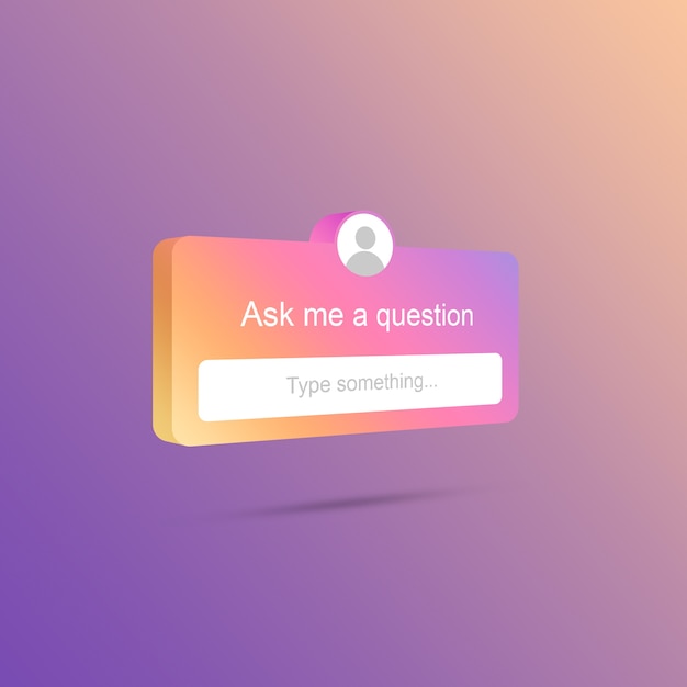 Premium Photo | Ask me a question form instagram 3d