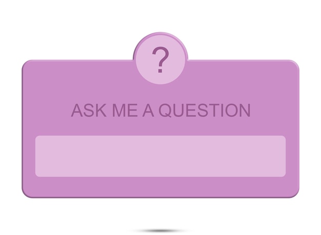 Ask me question pink form template social instagram empty background 3d