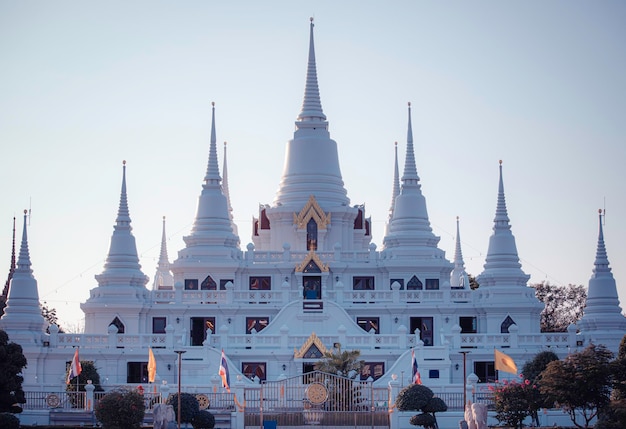 Asokaram Temple Samut Prakan Province Important old temple white pagoda