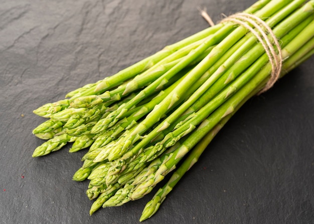 asparagus on a black board