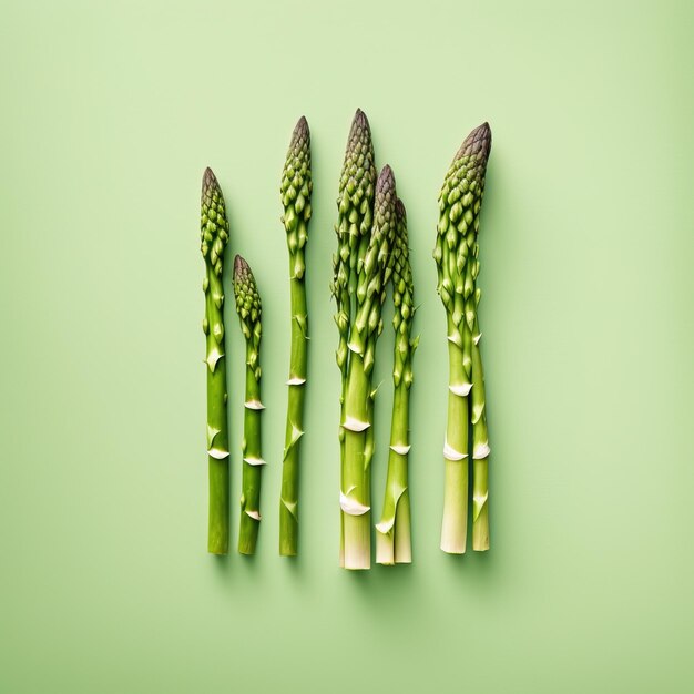 Asparagus in clean background colored green fresh and delicious vegetable