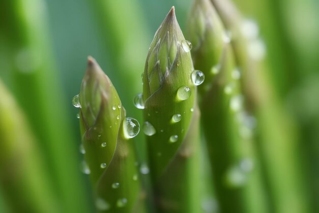 Asparagus closeup green Spring organic plant Generate Ai