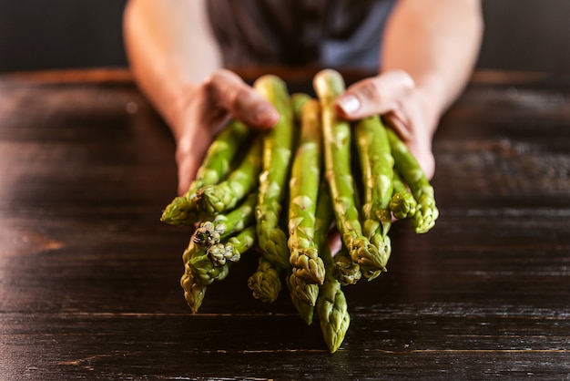 Asparagus in the hands