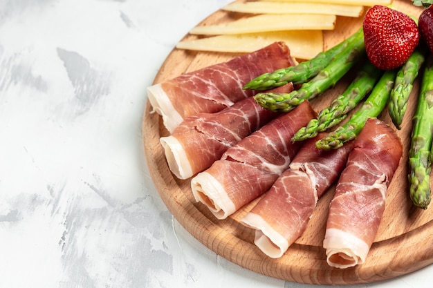 asparagus, jamon, ham, prosciutto