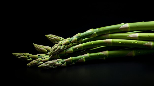 asparagus peulen op een zwarte achtergrond geïsoleerd