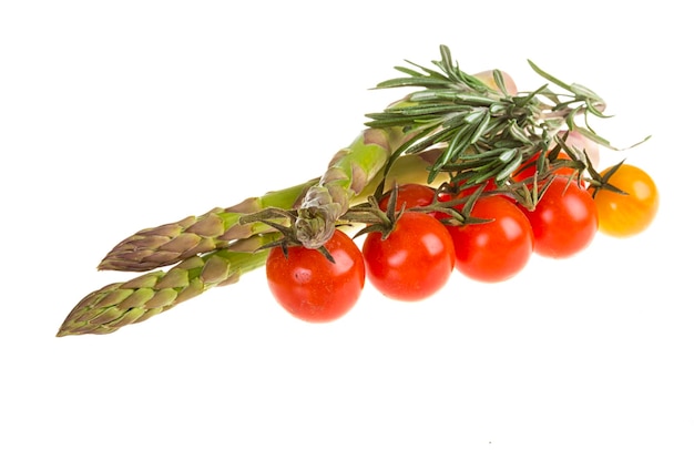 Photo asparagus rosemary and tomato