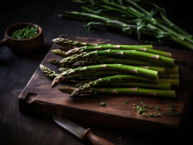 Asparagus in a rustic kitchen Food photography