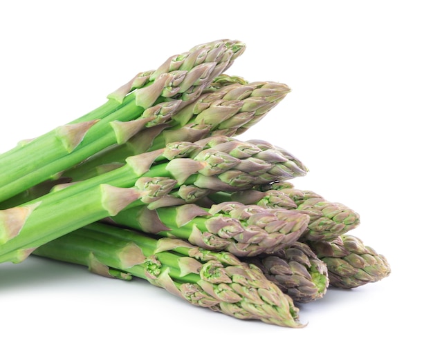 Asparagus on the white surface