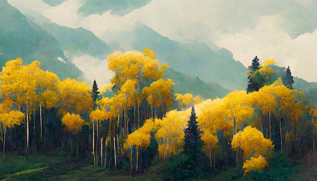 Aspen herfst schilderij