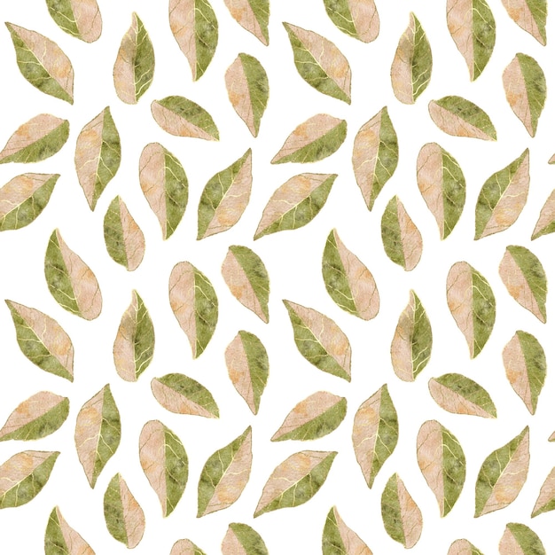 Aspen watercolor leaves vector seamless pattern