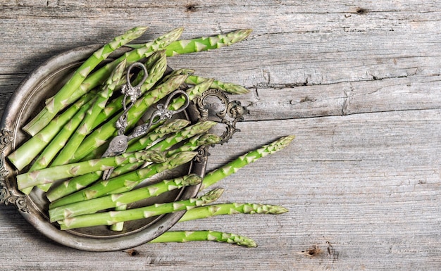 Asperge groenten rustieke houten achtergrond