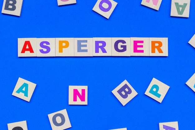 Sindrome di asperger. parole tra lettere miste