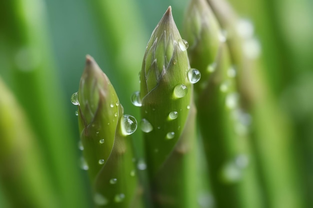 Asperges close-up groen voorjaar biologische plant Genereer Ai