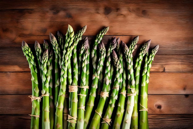 Asperges samenstelling plat lag met vrije ruimte voor het kopiëren van natuurlijke houten achtergrond