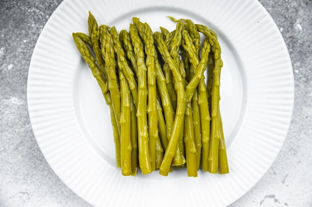 asperges sperziebonen gezonde maaltijd voedsel snack op tafel kopie ruimte voedsel achtergrond rustieke top