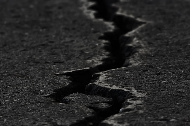 asphalt in cracks texture / abstract background cracks on asphalt road