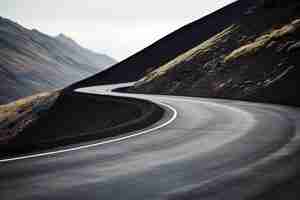 Photo asphalt curve road track path background