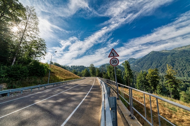 Asphalt mountain road