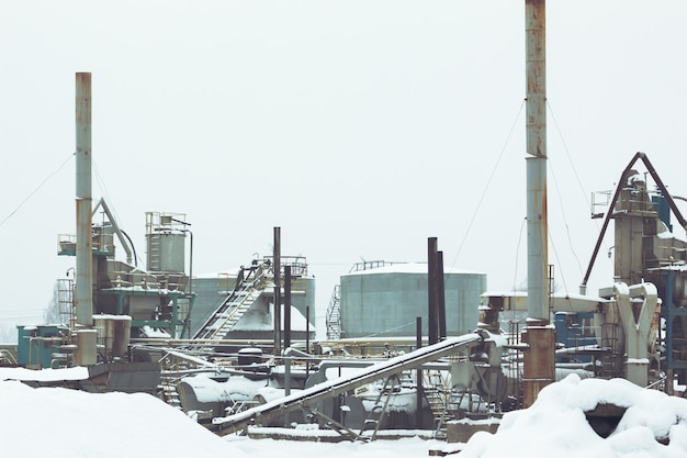 Asphalt plant in winter