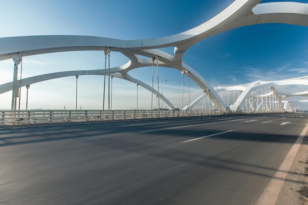 Asphalt road on the bridge