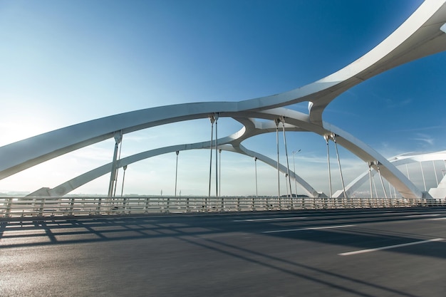 Asphalt road on the bridge