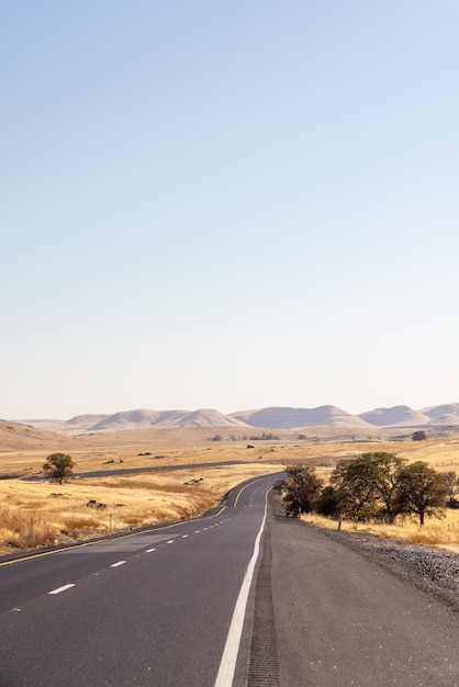 Asphalt road and country landscape