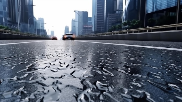 Asphalt road of modern city