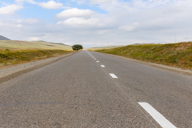 Asphalt road in Mongolia