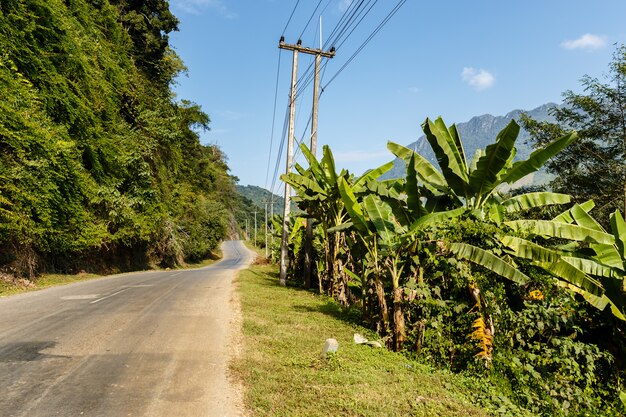 山のアスファルト道路