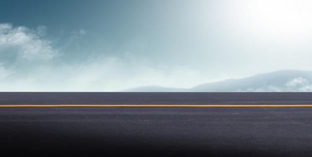 Photo asphalt road and sky background