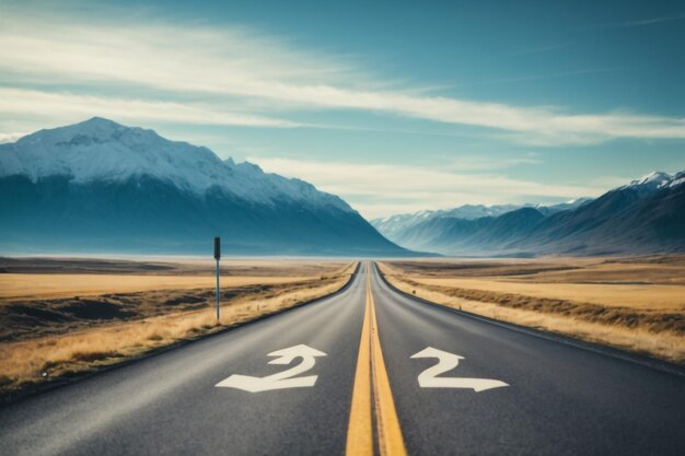 Asphalt road and sky