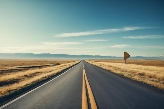 Asphalt road and sky