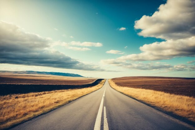 Asphalt road and sky