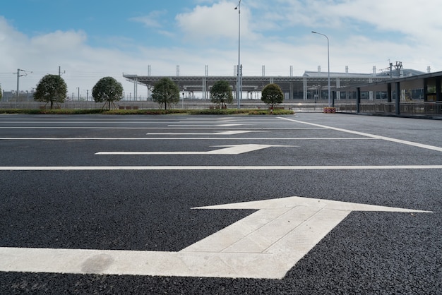 Asphalt road and urban viaduct