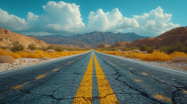 Photo asphalt roadway in a highway