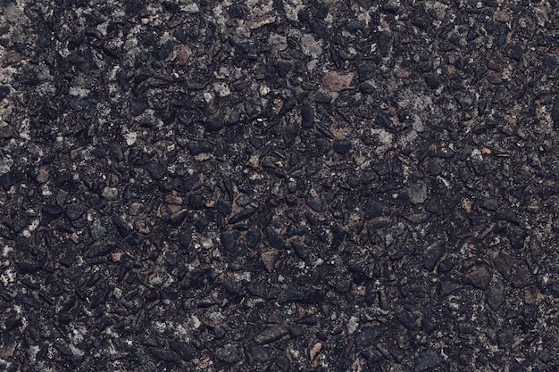 Asphalt texture natural black pattern of roadway for design\
grainy surface of pavement abstract dark wallpaper old weathered\
urban wall template with blank space