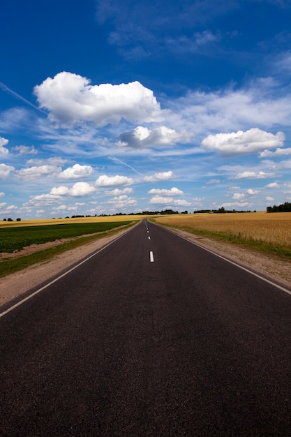 The asphalted road - the small asphalted road which is in rural areas. 