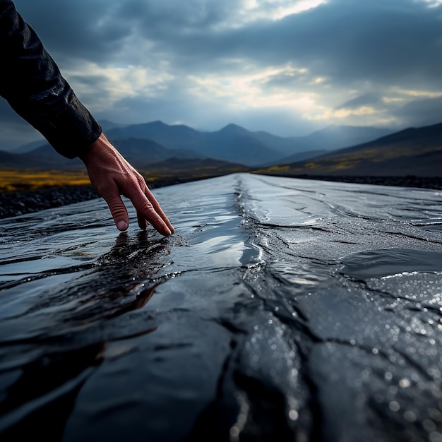 Asphalting Road with Human Fingers