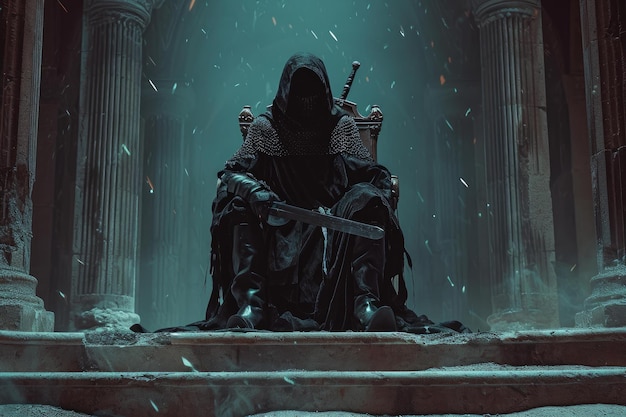 Assassin hooded throne costume Generate Ai