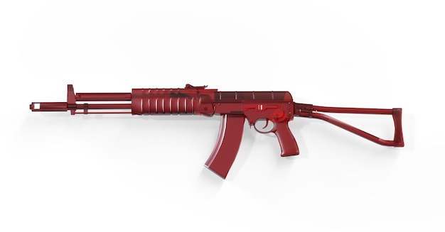 Assault rifles - low angle closeup shot 3d render