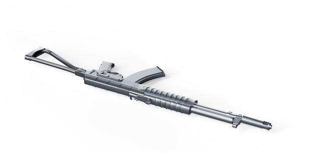Photo assault rifles - low angle closeup shot 3d render