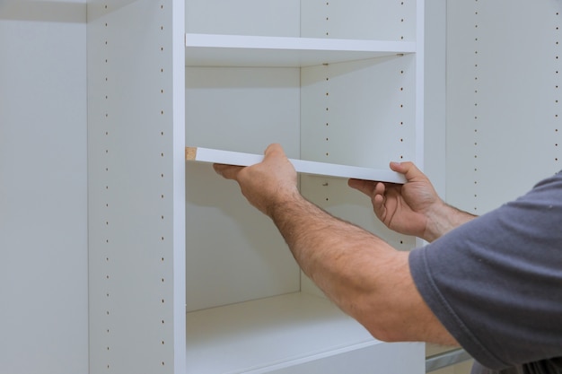 Assembling shelves with home a new apartment