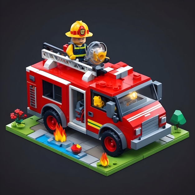assist clipping path fireman firetruck help horizontal kids response hero aid firefighter