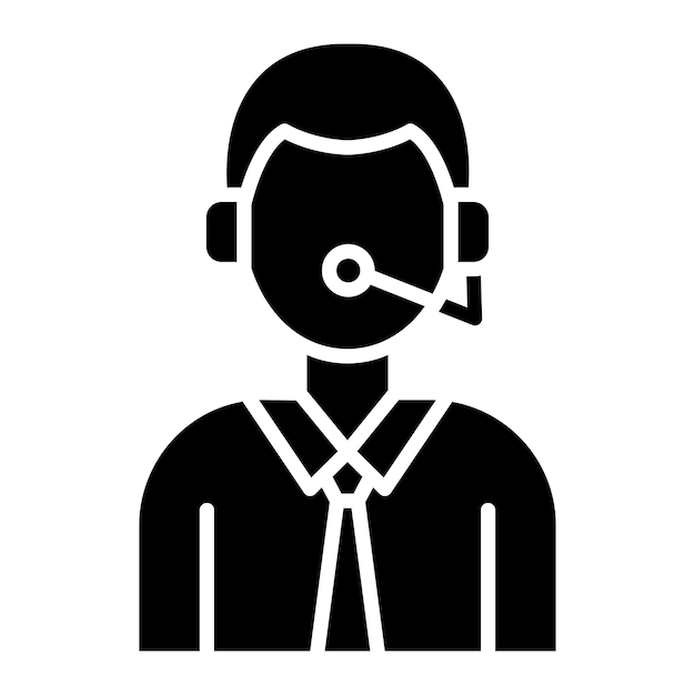 assistance glyph solid black illustration