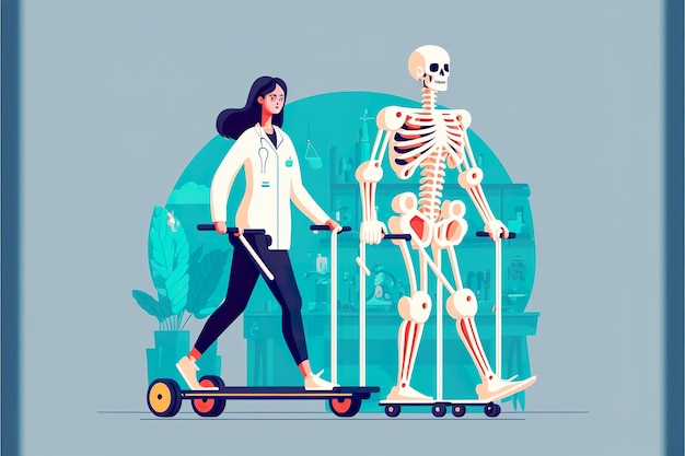 Assistant physiotherapist flat illustration