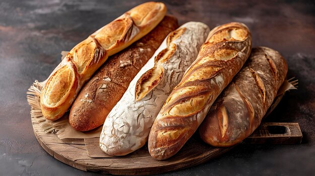 Photo assorted artisan breads celebrating baking craftsmanship