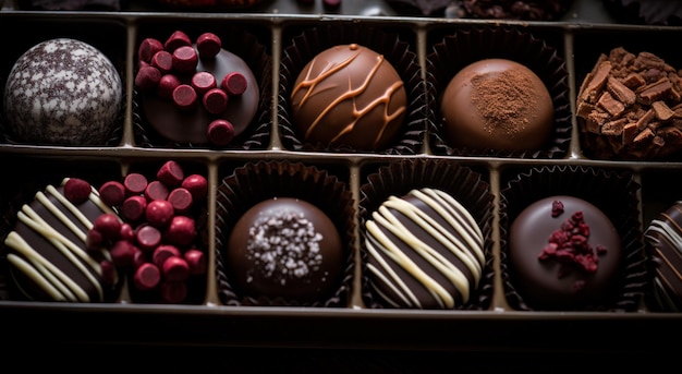 Ассорти конфет в шоколадной коробке в стиле Кита Картера