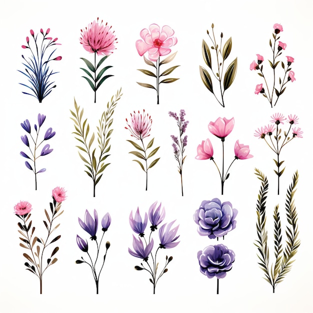 Assorted botanical elements